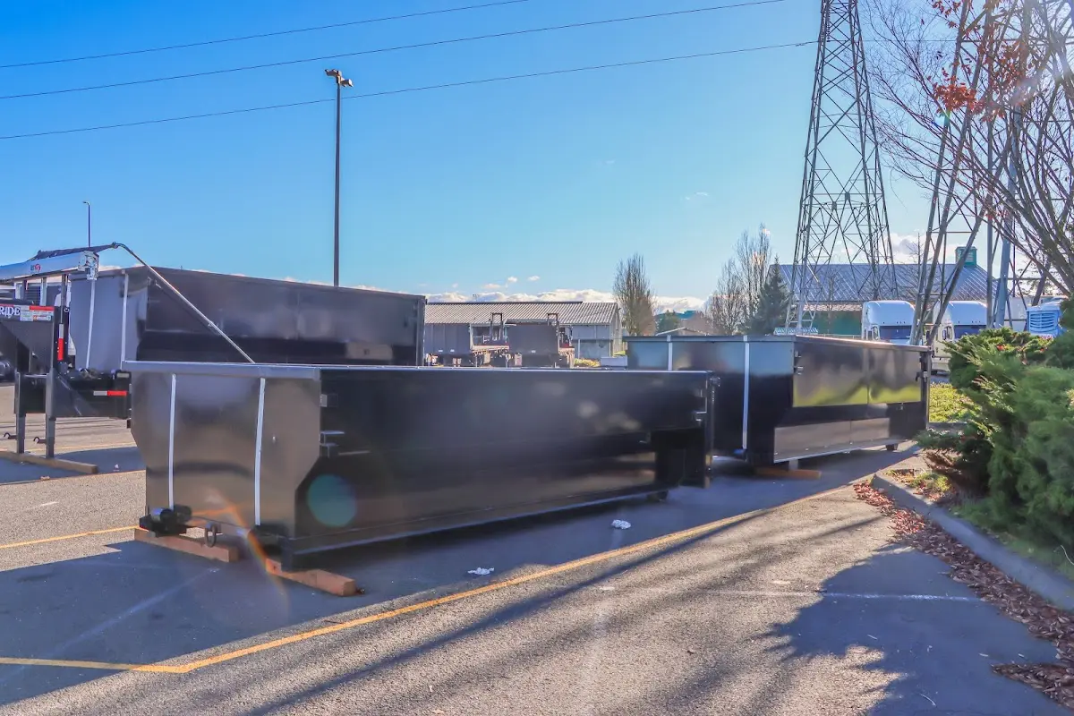 Roll-off dumpster ready for waste disposal at job site for Estate Cleanout Dumpster Rental in Guthrie